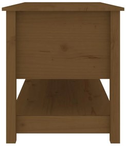 Mézbarna tömör fenyőfa dohányzóasztal 102 x 49 x 55 cm