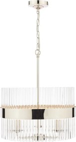 LAURA ASHLEY 3736027-Q ALEXA Kristály Függesztett Lámpa Fehér, Polírozott Nikkel E14 IP20