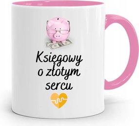 Rózsaszín Bögre Ajándék Könyvelőnek, fényképes nyomattal