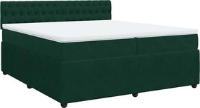 vidaXL sötétzöld bársony rugós ágy matraccal 200x200 cm