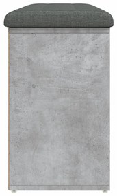 betonszürke szerelt fa cipőtároló pad 102 x 32 x 50 cm