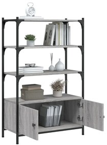 3 szintes szürke sonoma szerelt fa könyvespolc 70x30x109,5 cm