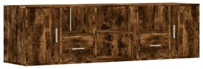 füstös tölgy színű szerelt fa sarokszekrény 160 x 40 x 45 cm