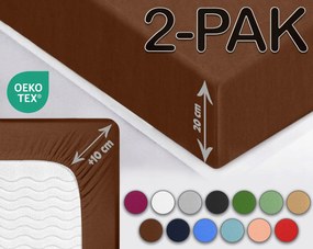 Sesto Senso gumis lepedő Jersey barna 200x200cm