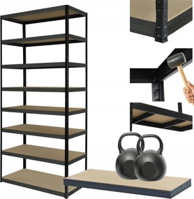 Tárolószekrény fém állvány Helios 270x110x35cm 8Px275kg 300EZER Komb