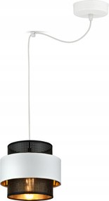 Függő lámpa Csillár Glamour Fehér Fekete Arany