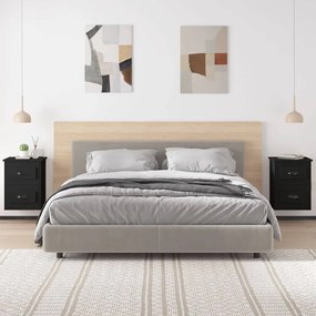 2 db fekete falra szerelhető éjjeliszekrény 41,5x36x53 cm