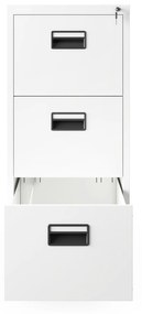 Fém irattartó szekrény, 3 fiókos SARA V3, 460 x 1020 x 620 mm, fehér