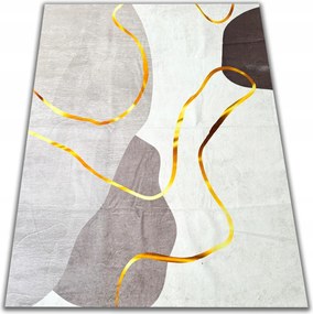 Könnyű Szőnyeg Bézs 120X160 Csúszásgátló Alj Modern Minta Rövid Haj