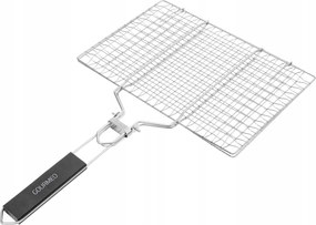 Rozsdamentes Acél Grillrács 32x22 cm Halakhoz És Zöldségekhez Fogantyúval