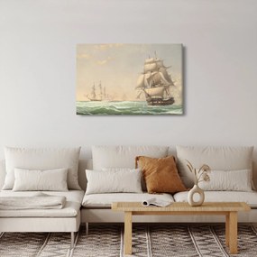 Kép - Fitz Henry Lane, The United States Frigate President Engaging the British Squadron, reprodukciók (90x60 cm)