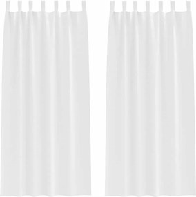vidaXL Fekete Függöny Gyűrűkkel 2 pcs Tiszta Fehér 245 x 140 cm