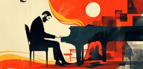 Poszter 91,3x44,5cm Zongorista