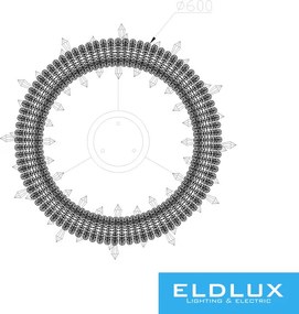 ELDLUX ELDAMARILL kristályüveg függeszték D600 80W CCT