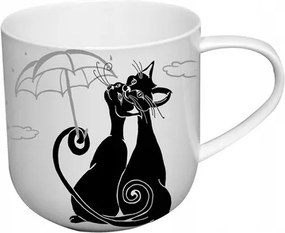 Nagy Porcelán Bögre Carmani Crazy Cats Szerelmes Macskák És Esernyő 0,5 l