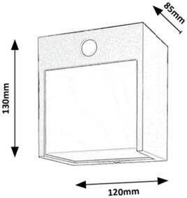 Rabalux 7478-LED kültéri fali lámpa mozgásérzékelővel BALIMO LED/12W/230V IP44
