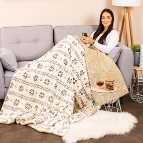 4Home Nordic gyapjú hatású pléd bézs, 150 x 200 cm