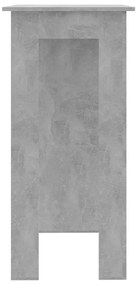 Betonszürke szerelt fa bárasztal polccal 102 x 50 x 103,5 cm