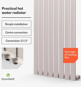 Blumfeldt Tallheo,  47 x 160, radiátor, csőradiátor, 728 W, melegvizes, 1/2