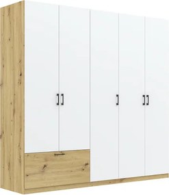ALTA 5 ajtós, 1 fiókos ruhásszekrény | Artisan Tölgy