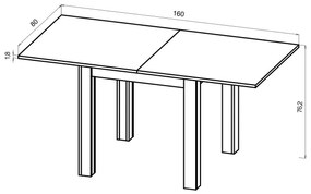 Bővíthető étkezőasztal ZARO artisan tölgy/fekete