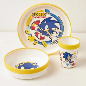 Sonic a sündisznó Rings csúszásmentes étkészlet, micro műanyag szett