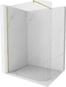 Mexen Kioto, Walk-In zuhany paraván 140 x 200 cm, 8 mm átlátszó üveg, arany matt profil, 800-140-101-55-06