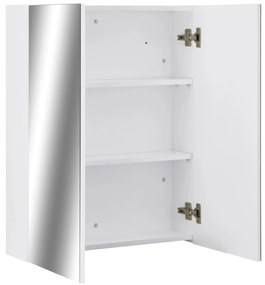 fehér MDF tükrös fürdőszobaszekrény 60 x 15 x 75 cm