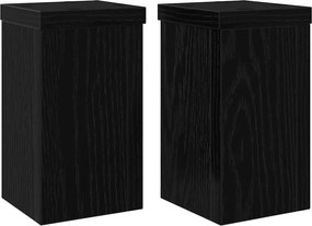 vidaXL Növényállvány 2 pcs Fekete tölgy 10 x 10 x 18 cm Faanyag
