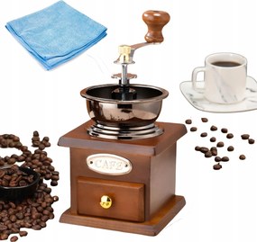 Bors- és sódaráló Kézi Retro Régi Fa +Ajándék