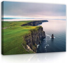Vászonkép 80x60 Moher sziklái Írország felülnézet drámai tengerpart