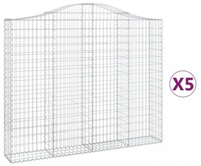 5 db íves horganyzott vas gabion kosár 200x30x160/180 cm