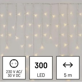 LED Karácsonyi kültéri lánc 300xLED/8 mód 10m IP44 meleg fehér + távirányító