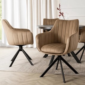 Forgó Étkező/Tárgyaló Szék Bézs Bársony Szövettel. MUMBAI 2