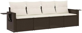 vidaXL 4 részes barna polyrattan kerti ülőgarnitúra párnákkal