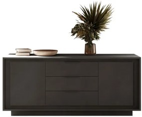 SKY 2.0 komód 2 ajtóval és 3 fiókkal, sötét láva matt vázzal és laminált előlapokkal