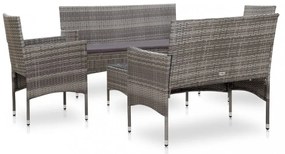 vidaXL 5 részes szürke polyrattan kerti ülőgarnitúra párnákkal