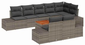 vidaXL Kerti Kanapé Szett 9 pcs Szürke