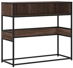 barna tölgyszínű szerelt fa tálalóasztal 90x35x80 cm