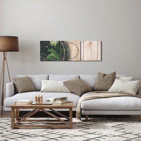 A pozsgás növények képe üvegben (órával) (90x30 cm)