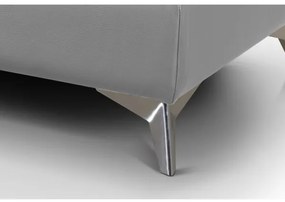 Bőrkárpitos, balos, L-alakú SALERNO II sarokkanapé, szürke