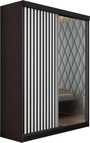 Malani 138 Tolóajtós Szekrény 138cm, Grafit-Fehér