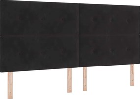 vidaXL LED ágytámla LED -es lámpákkal Fekete 200 cm Poliészter