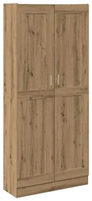 kézműves tölgy színű szerelt fa magasszekrény 82,5x30,5x185 cm