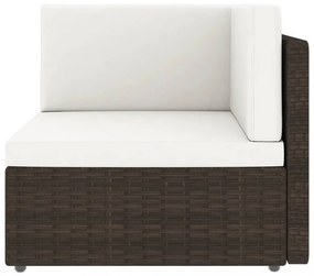 vidaXL 9 részes barna polyrattan kerti ülőgarnitúra párnákkal