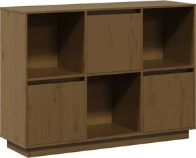 vidaXL mézbarna tömör fenyőfa tálalószekrény 110,5x35x80 cm