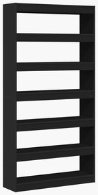 Könyvespolc Fekete Összeállított fa 100 x 30 x 198 cm Könyvespolc