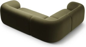 Zöld bársony sarokkanapé (bal oldali-L alakú) Kate – Micadoni