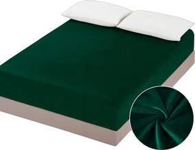 Velúr gumis lepedő 160x200 Palackzöld Bársonyos, macis