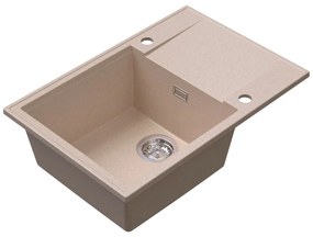 SINK Quality Quality Sink55 mosogató, gránit konyhai mosogató 680x460x215 mm, bézs, SKQ-SINK.P.1KDO